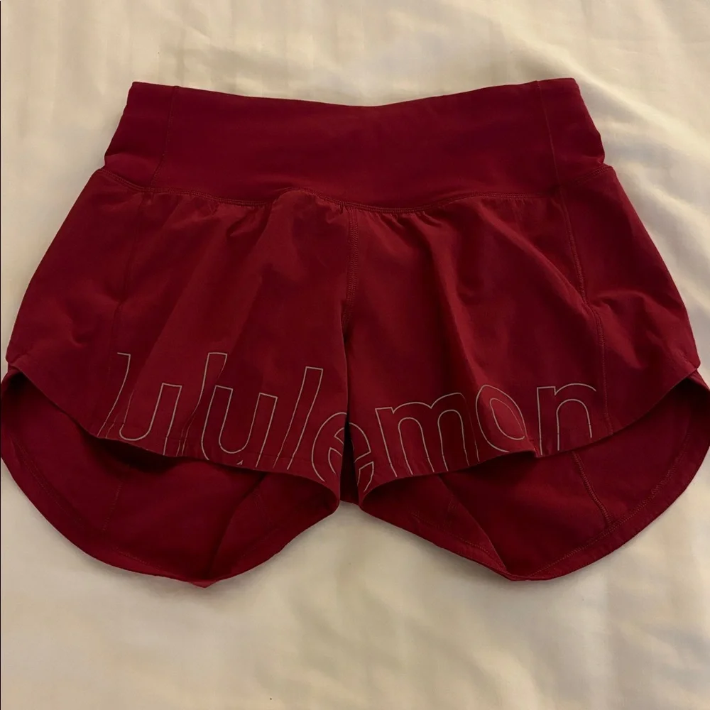 Lululemon Speed Up MR Shorts Lined graphic size 2 Pomegranate - Picture 1 of 8